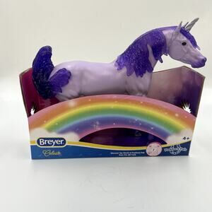 New Breyer Paddock Pals Celeste Purple Glitter Unicorn Horse